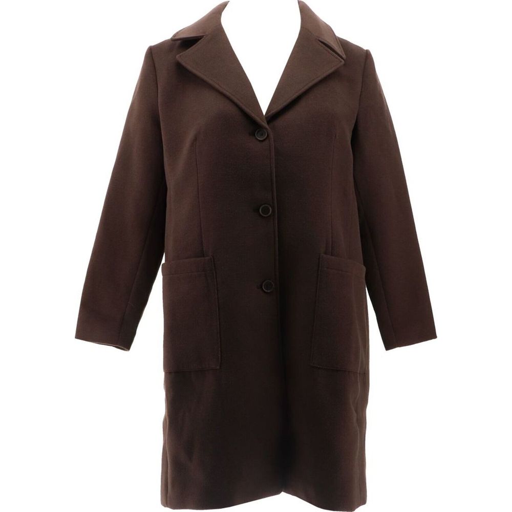 Candace Cameron Bure Button- Front Tailored Coat Java A555528D